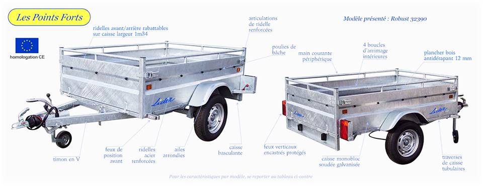 LIDER Robust 2.00m 750kg freinée 41390 Cernay 0